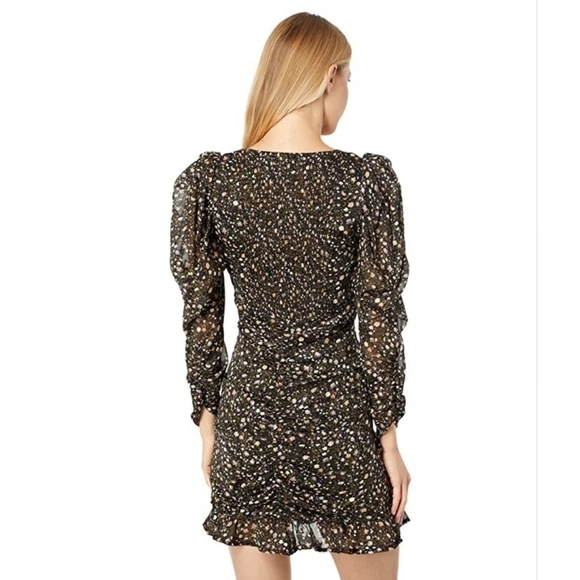 ASTR The Label Black Blush Ditsy Floral Printed Victoria Ruffle Dress Size Small - Picture 5 of 16